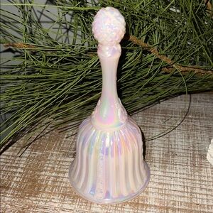 Fenton Iridescent Pink Glass Bell. Like new. SHELL PINK OR PEARL  1980’s